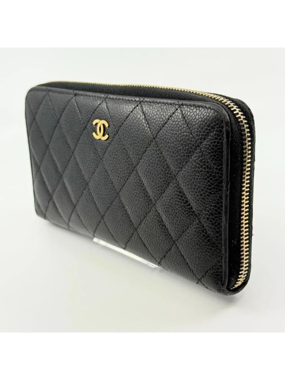 Chanel Quilted Wallet Caviar Leather